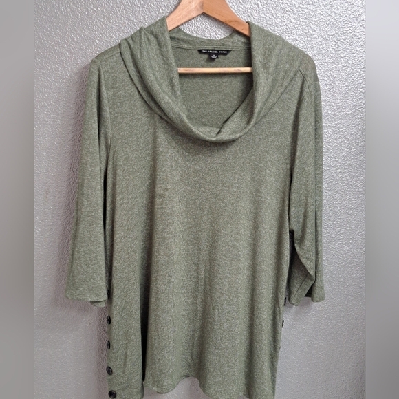 Zac & Rachel Woman Heather Green Slouchy Neck Shir. Size 1X - Picture 7 of 9